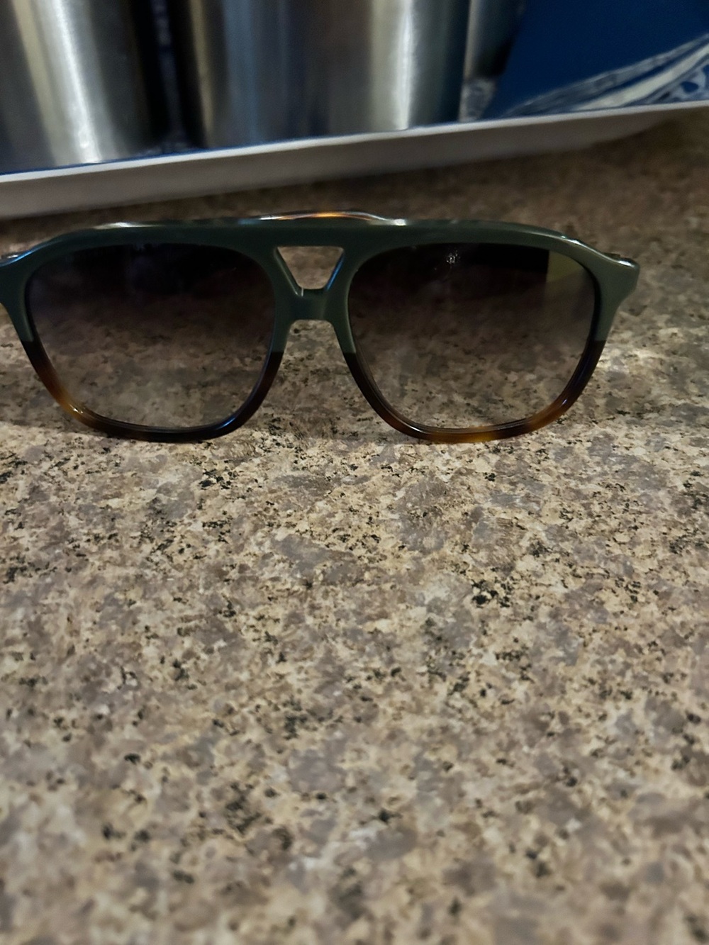 Green to Tortoiseshell Gradient  Longchamp designer Sunglasses
